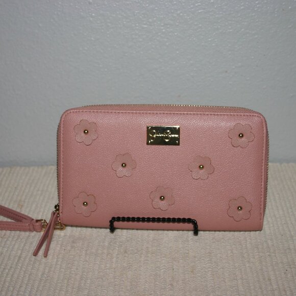 Jessica Simpson Rose Pink Mauve Faux-Leather Wristlet Wallet B-135 - Picture 2 of 7